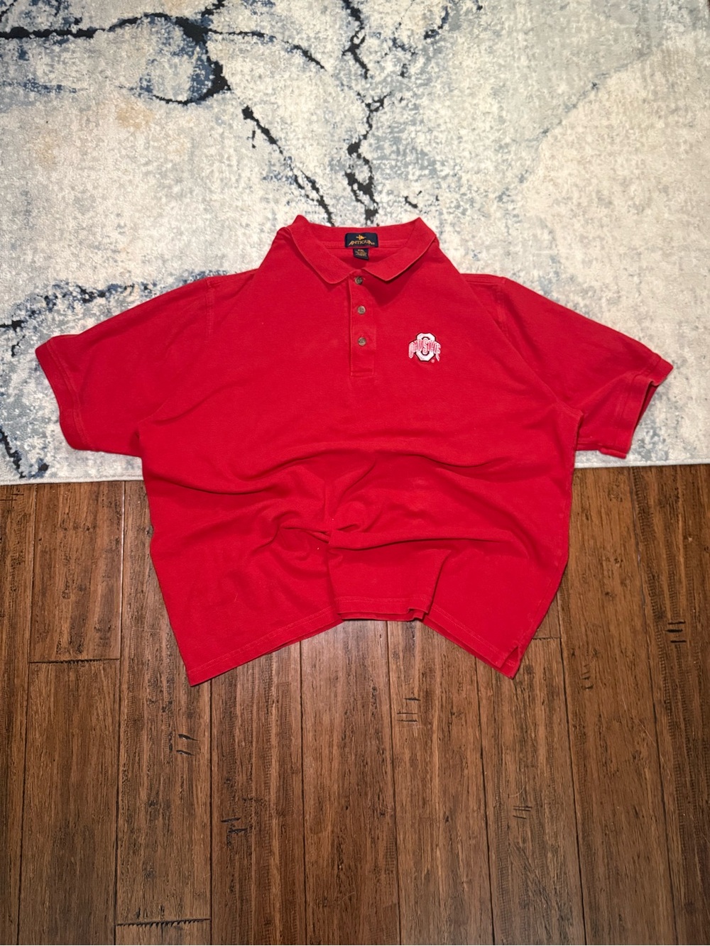 Vintage Ohio State Buckeyes Antigua Embroidered Polo Shirt Red – Size XXL